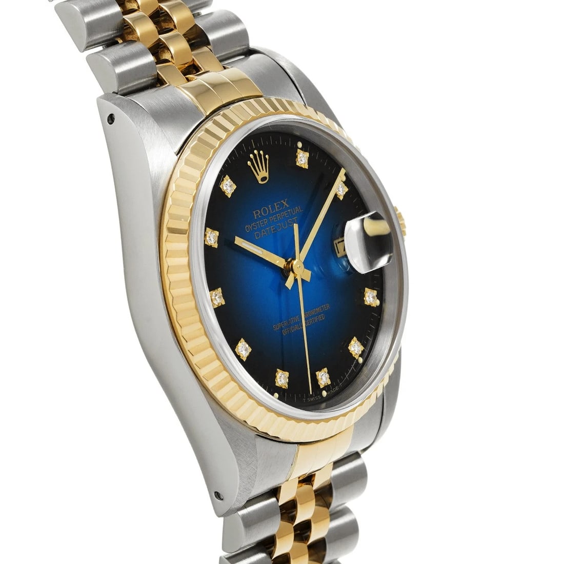ROLEX DATEJUST BLUE GRADIENT/DIAMOND WATCH - 3