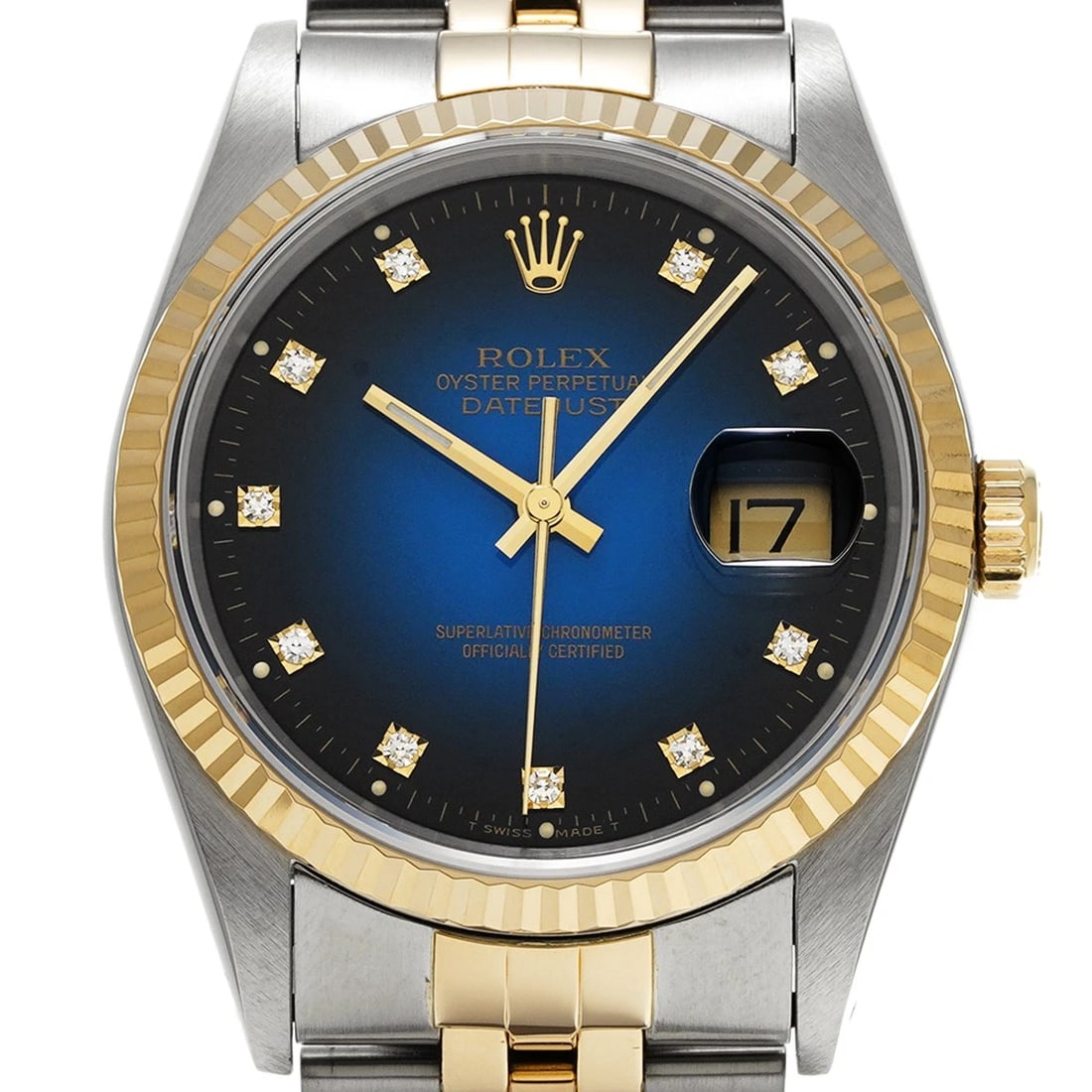 ROLEX DATEJUST BLUE GRADIENT/DIAMOND WATCH - 4