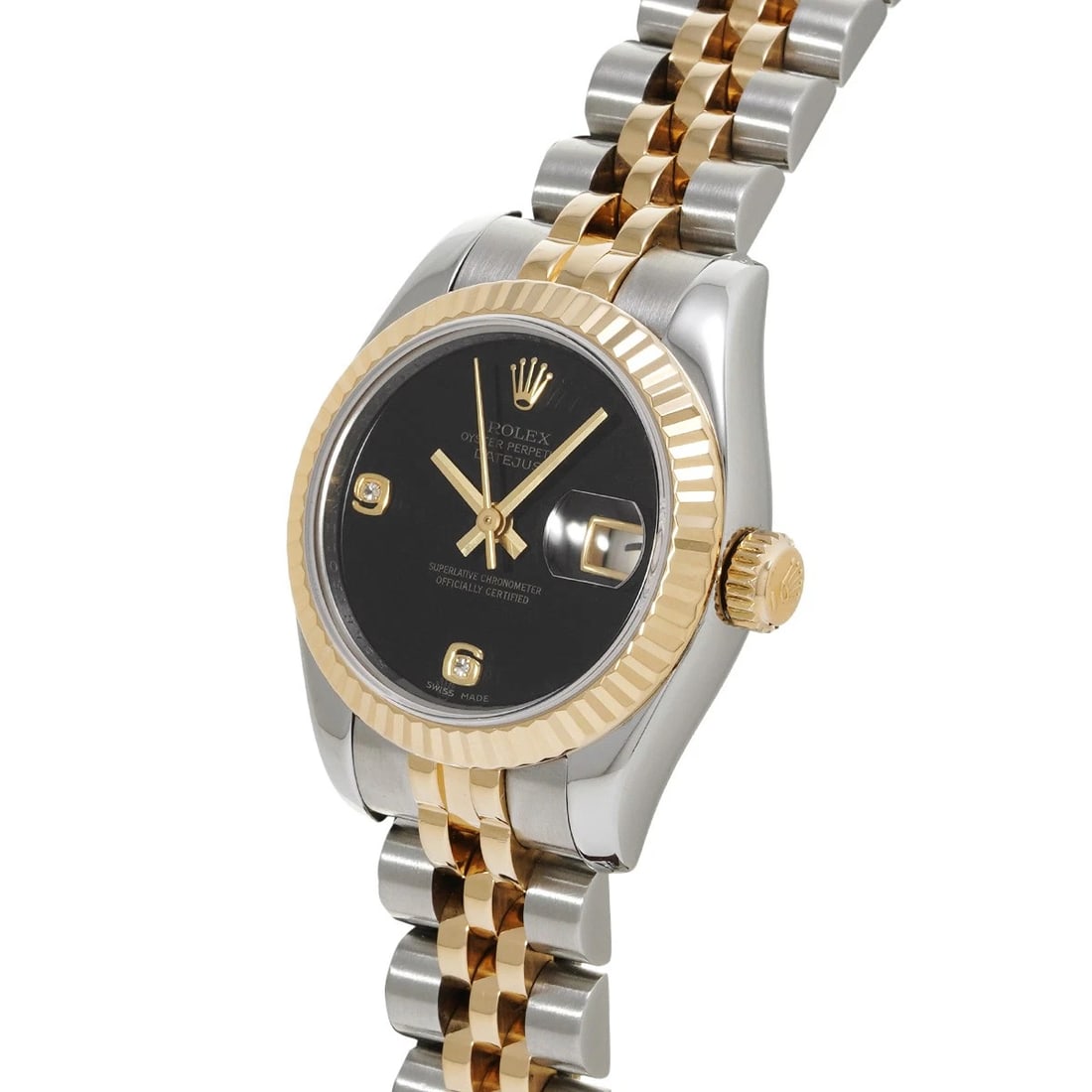 ROLEX DATEJUST BLACK/DIAMOND WATCH - 2