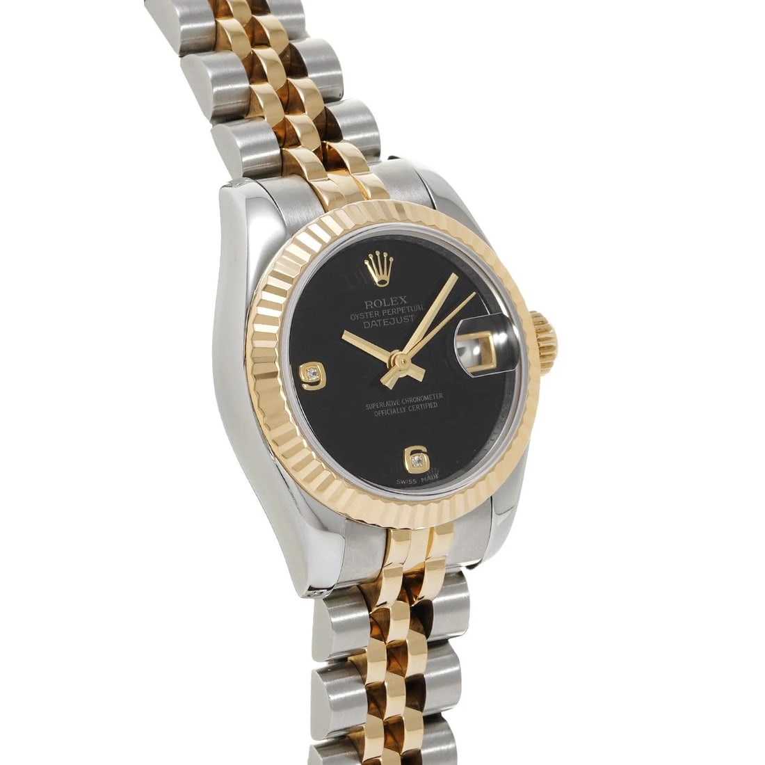 ROLEX DATEJUST BLACK/DIAMOND WATCH - 3