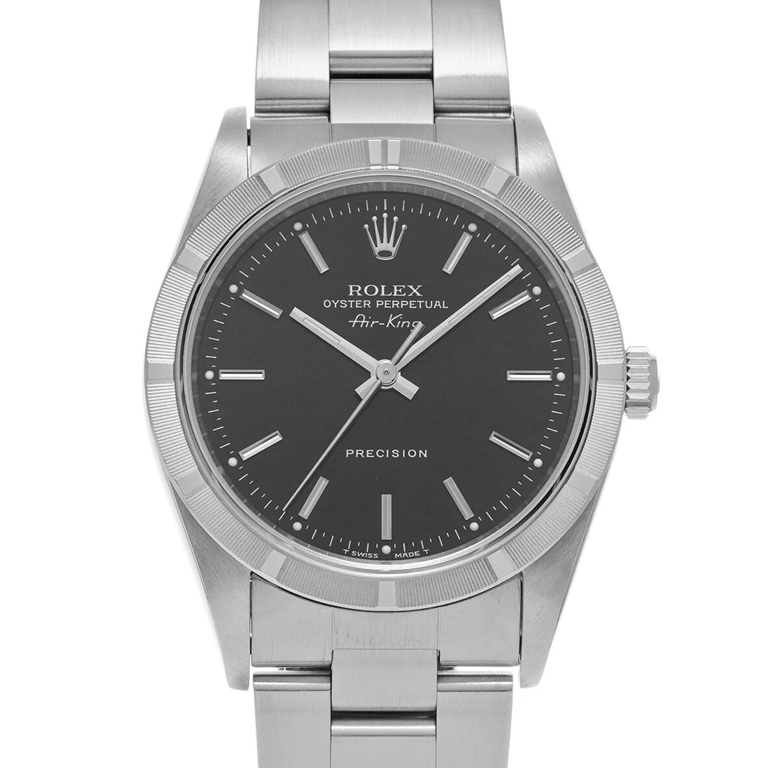 ROLEX AIR-KING BLACK WATCH: ROLEX Air-King Black WATCH Brand: ROLEX Type: Wristwatch Material: Band Material Stainless steel, Case Material Stainless steel Color: Dial Color Black Size: ??Case? H/about 34mm W/about 34mm D/about 