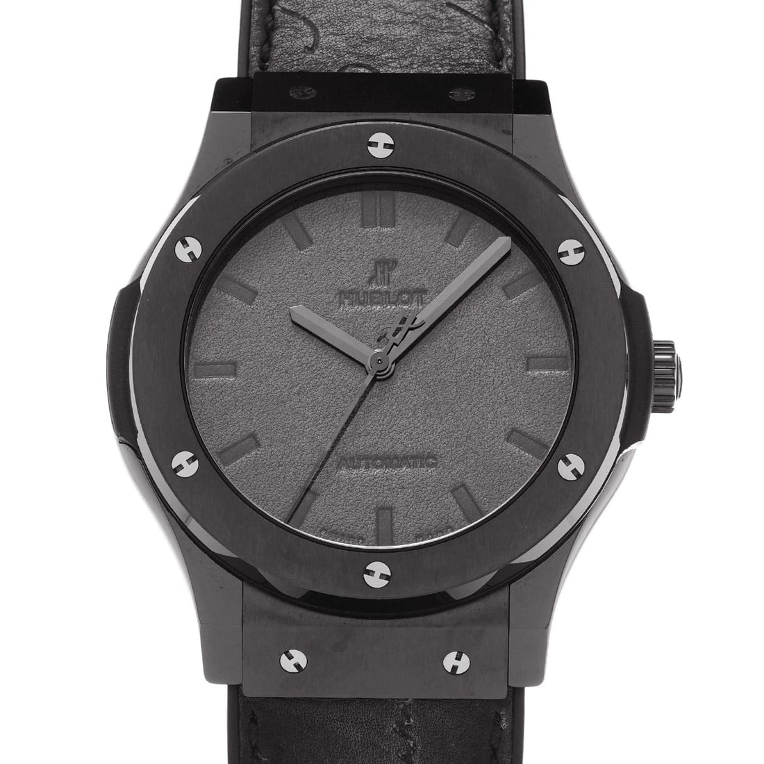 HUBLOT CLASSIC FUSION BERLUTI ALL BLACK BLACK WATCH: HUBLOT Classic Fusion Berluti All Black Black WATCH Brand: HUBLOT Type: Wristwatch Material: Band Material leather/rubber, Case Material ceramic Color: Dial Color Black Size: ??Case? H/about 45mm W/ab