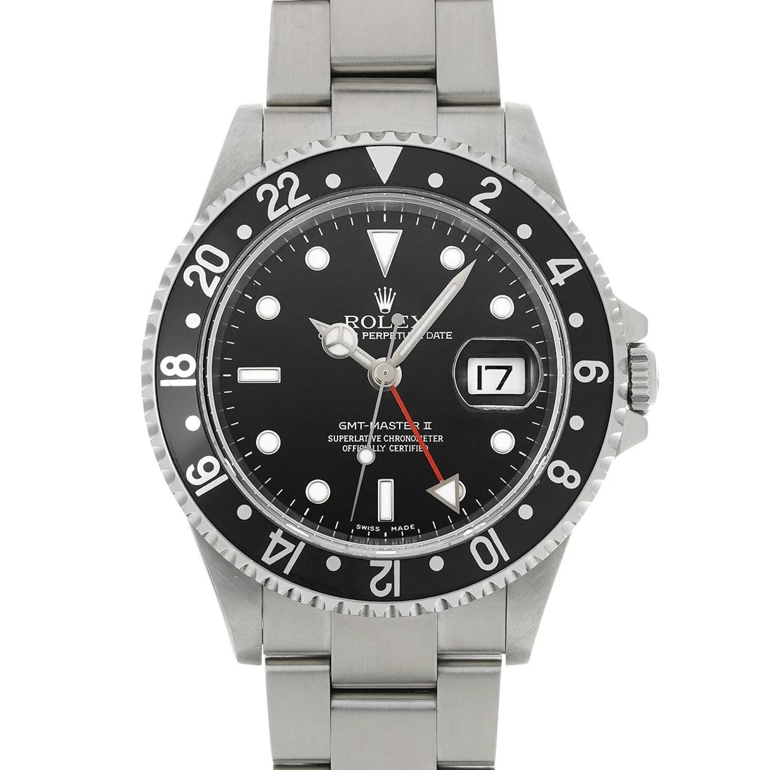 ROLEX GMT-MASTER II BLACK WATCH: ROLEX GMT-Master II Black WATCH Brand: ROLEX Type: Wristwatch Material: Band Material Stainless steel, Case Material Stainless steel Color: Dial Color Black Size: ??Case? H/about 40mm W/about 40mm