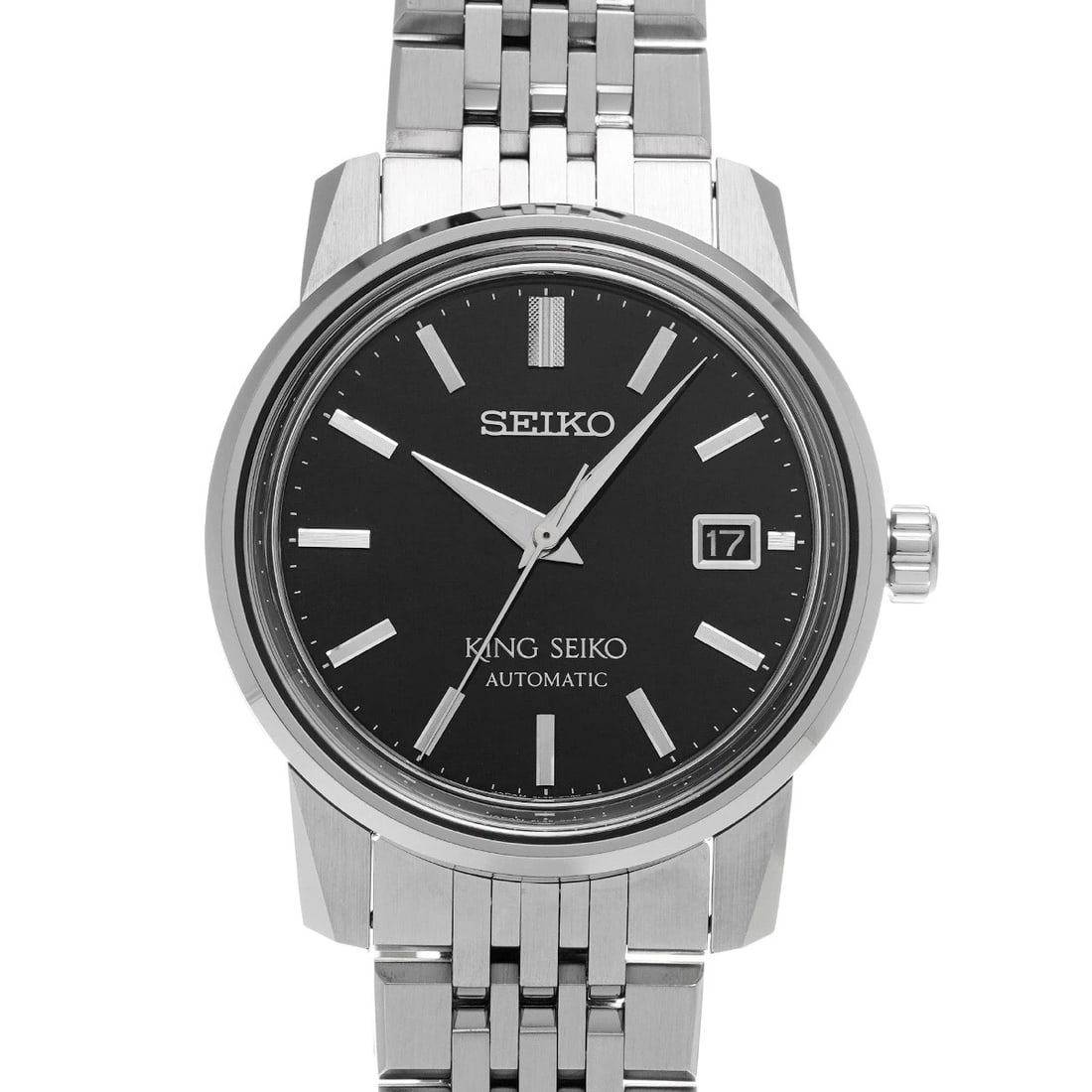SEIKO KING SEIKO SILVER WATCH: SEIKO King Seiko Silver WATCH Brand: SEIKO Type: Wristwatch Material: Band Material Stainless steel, Case Material Stainless steel Color: Dial Color Silver Size: ??Case? H/about 45.8mm W/about 38.6mm