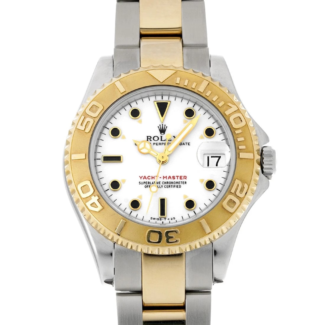 ROLEX YACHT-MASTER WHITE WATCH: ROLEX Yacht-Master White WATCH Brand: ROLEX Type: Wristwatch Material: Band Material Stainless steel/Yellow Gold, Case Material Stainless steel Color: Dial Color White Size: ??Case? H/about 34mm W/abo