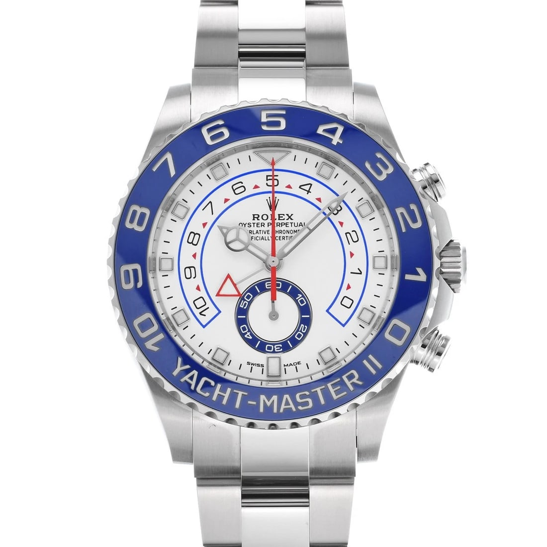 ROLEX YACHT-MASTER II WHITE WATCH: ROLEX Yacht-Master II White WATCH Brand: ROLEX Type: Wristwatch Material: Band Material Stainless steel, Case Material Stainless steel Color: Dial Color White Size: ??Case? H/about 44mm W/about 44mm D