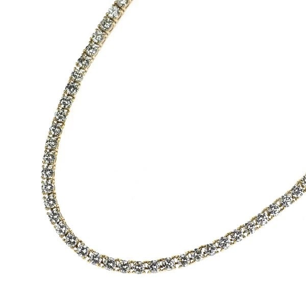 K18YG DIAMOND TENNIS NECKLACE: K18YG diamond tennis necklace Brand: None Type: necklaces Material: K18YG, Main Stone/Creation Natural Color: Yellow Gold Size: Length/Width/Diameter (CM) 2.8 Accessories: None Accessories Notice:
