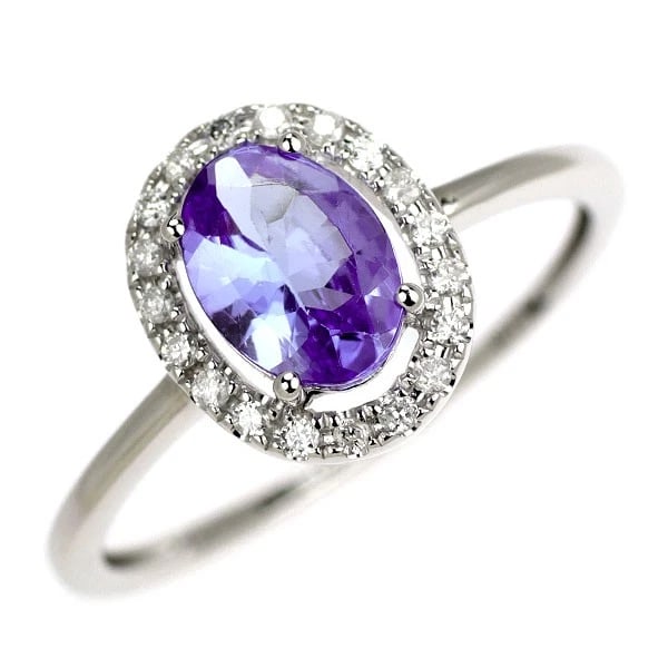 K18WG TANZANITE DIAMOND RING: K18WG Tanzanite Diamond Ring Brand: None Type: rings Material: K18WG, Main Stone/Creation tanzaniteSide Stonediamonds Color: White Gold Size: 5.25US Accessories: None Accessories Notice: When