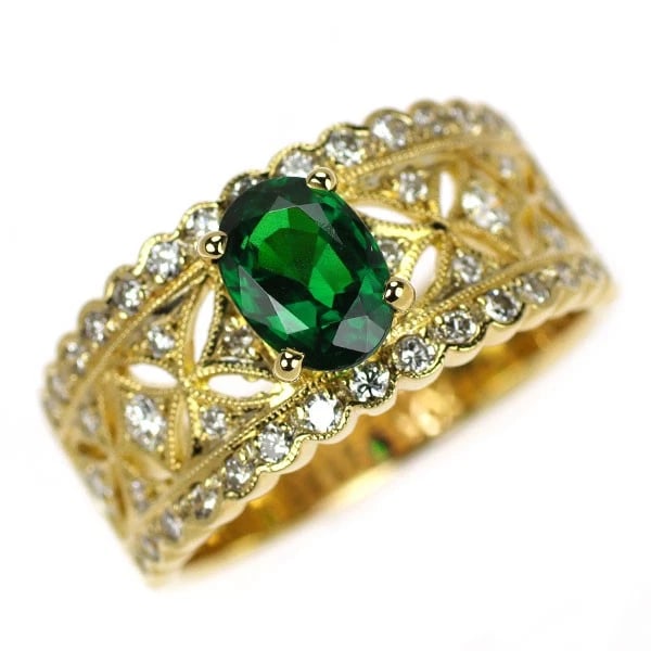 K18YG GARNET DIAMOND RING: K18YG Garnet Diamond Ring Brand: None Type: rings Material: K18YG, Main Stone/Creation garnetSide Stonediamonds Color: Yellow Gold Size: 5.5 - 5.75US Accessories: None Accessories Notice: