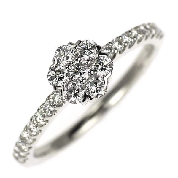 K18WG DIAMOND RING: K18WG diamond ring Brand: None Type: rings Material: K18WG, Main Stone/Creation Natural Color: White Gold Size: 6US Accessories: None Accessories Notice: When purchasing pre-owned goods, please refer