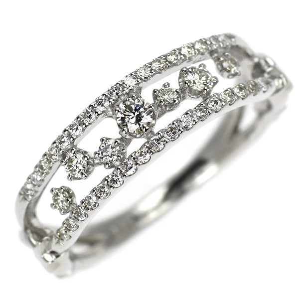 PT950 DIAMOND RING: Pt950 diamond ring Brand: None Type: rings Material: Pt950, Main Stone/Creation Natural Color: Silver Size: 5.5 - 5.75US Accessories: None Accessories Notice: When purchasing pre-owned goods, please
