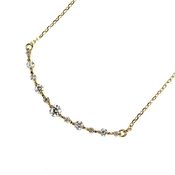 4? PREGENCE K18YG DIAMOND PENDANT NECKLACE: 4? PREGENCE K18YG DIAMOND PENDANT NECKLACE Brand: 4C Type: pendant necklace Material: K18YG, Main Stone/Creation Natural Color: Yellow Gold Size: Necklace: Chain Length 42.5cm Accessories: None