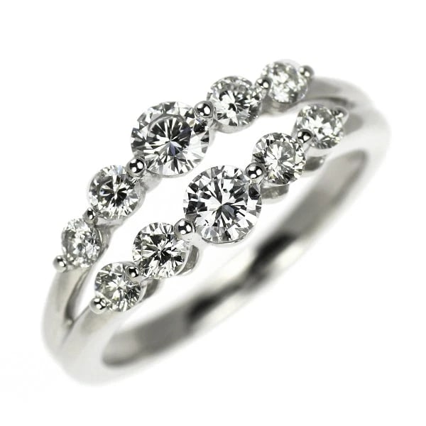 PT950 DIAMOND RING: Pt950 diamond ring Brand: None Type: rings Material: Pt950, Main Stone/Creation Natural Color: Silver Size: 5.5 - 5.75US Accessories: None Accessories Notice: When purchasing pre-owned goods, please