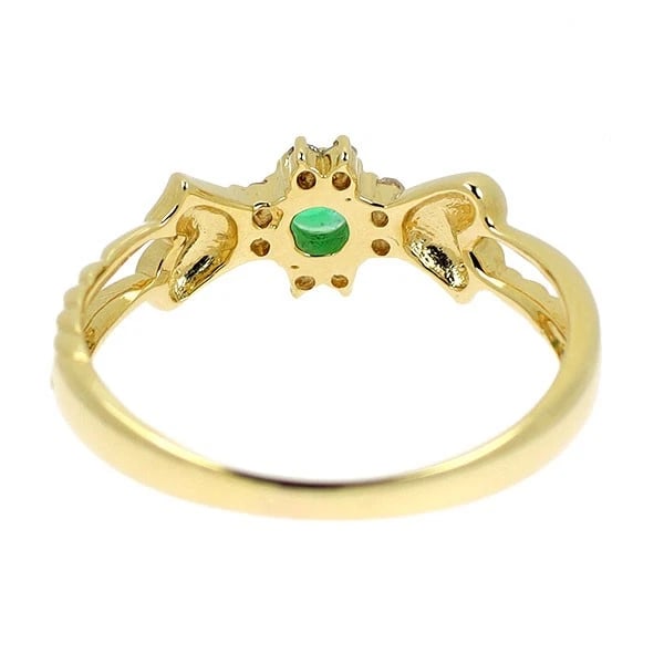 K18YG EMERALD DIAMOND RING - 2