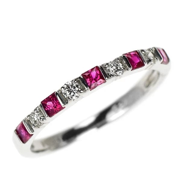 PT900 RUBY DIAMOND RING: Pt900 ruby diamond ring Brand: None Type: rings Material: Pt900, Main Stone/Creation RubySide Stonediamonds Color: Silver Size: 6US Accessories: None Accessories Notice: When purchasing pre-owned