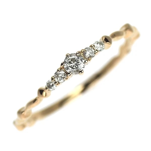 AGETE K18PG DIAMOND RING: Agete K18PG diamond ring Brand: Agete Type: rings Material: K18PG, Main Stone/Creation Natural Color: pink Gold Size: 3.25US Accessories: None Accessories Notice: When purchasing pre-owned goods,