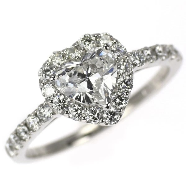 PT950 HEART SHAPE DIAMOND RING: Pt950 Heart Shape Diamond Ring Brand: None Type: rings Material: Pt950, Main Stone/Creation Natural Color: Silver Size: 6US Accessories: None Accessories Notice: When purchasing pre-owned goods,