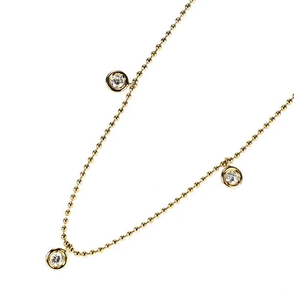 K18YG DIAMOND STATION NECKLACE: K18YG Diamond Station Necklace Brand: None Type: necklaces Material: K18YG, Main Stone/Creation Natural Color: Yellow Gold Size: Necklace: Chain Length 40.5cm Accessories: None Accessories Notice: