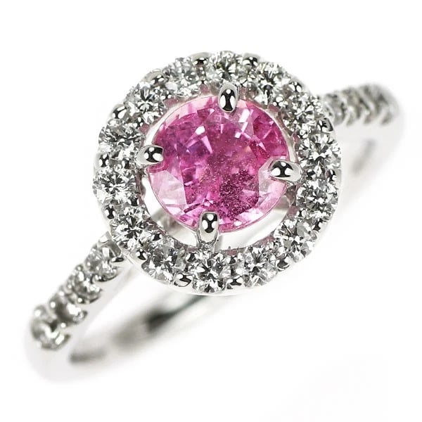 K18WG PINK SAPPHIRE DIAMOND RING: K18WG pink sapphire diamond ring Brand: None Type: rings Material: K18WG, Main Stone/Creation SapphireSide Stonediamonds Color: White Gold Size: 5.5 - 5.75US Accessories: None Accessories Notice: