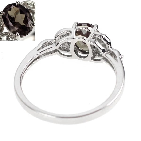 PT950 GARNET DIAMOND RING - 2