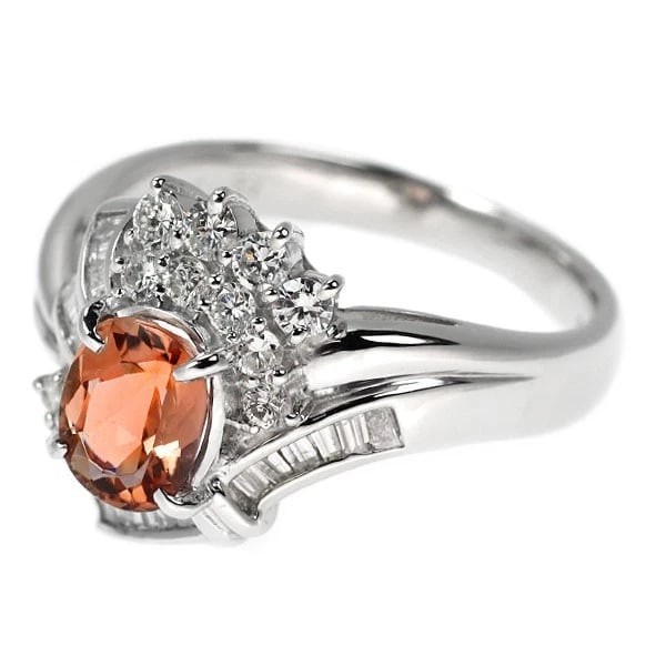 PT900 TOPAZ DIAMOND RING - 2