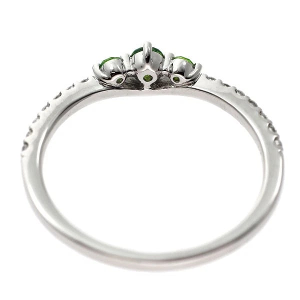 PT950 GREEN GARNET DIAMOND RING - 2