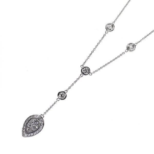 K18WG DIAMOND NECKLACE: K18WG diamond necklace Brand: None Type: necklaces Material: K18WG, Main Stone/Creation Natural Color: White Gold Size: Necklace: Chain Length 40cm Accessories: None Accessories Notice: When