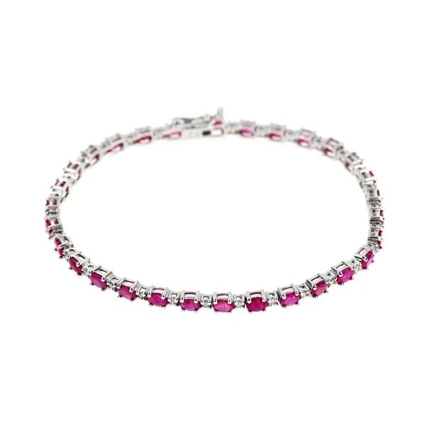 K18WG RUBY DIAMOND BRACELET: K18WG ruby diamond bracelet Brand: None Type: bracelets Material: K18WG, Main Stone/Creation Natural Color: White Gold Size: Length/Width/Diameter (CM) 3.7 Accessories: None Accessories No