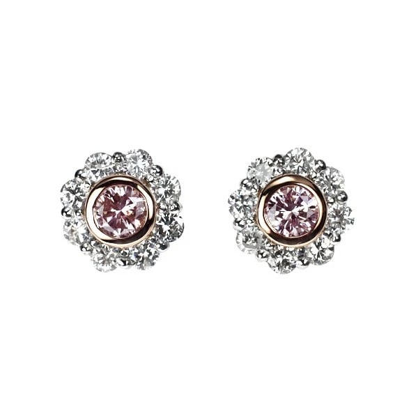 K18PG/PT900 NATURAL PINK DIAMOND EARRINGS: K18pg/PT900 natural pink diamond earrings Brand: Type: piercing Material: K18pg/PT900, Main Stone/Creation Natural Color: Silver,Pg Size: Length/Width/Diameter (CM) 7.0 Accessories: None A