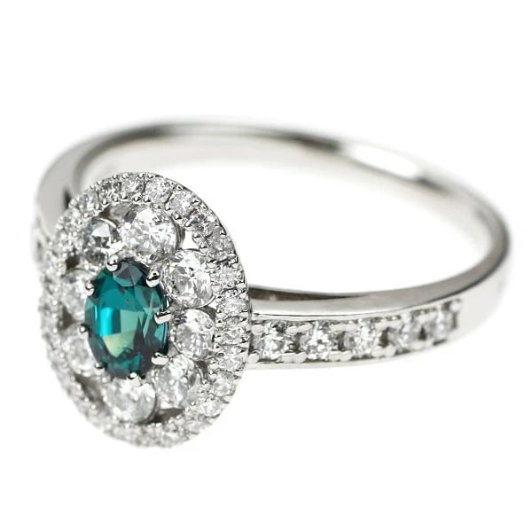 PT900 ALEXANDRITE DIAMOND RING - 2