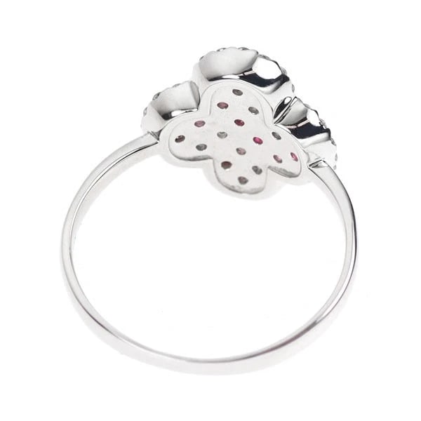 K18WG RUBY PINK SAPPHIRE DIAMOND RING - 2