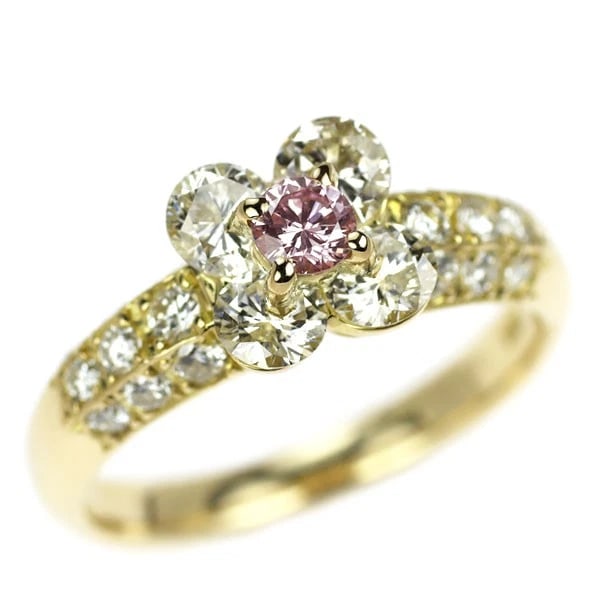 K18YG DIAMOND RING: K18YG Diamond Ring Brand: None Type: rings Material: K18YG, Main Stone/Creation Natural Color: Yellow Gold Size: US 5.5 - 5.75 Accessories: None Accessories Notice: When purchasing pre-own