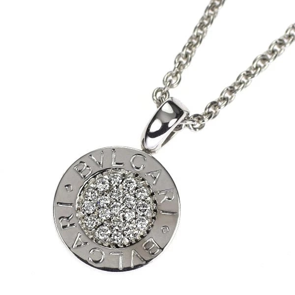 BVLGARI K18WG DIAMOND PENDANT NECKLACE: Bvlgari K18WG Diamond Pendant Necklace Brand: Bvlgari Type: pendant necklace Material: K18WG, Main Stone/Creation Natural Color: White Gold Size: Necklace: Chain Length 40cm Accessories: None