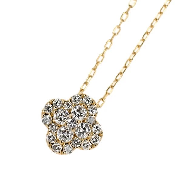 K18YG DIAMOND PENDANT NECKLACE: K18YG Diamond Pendant Necklace Brand: None Type: pendant necklace Material: K18YG, Main Stone/Creation Natural Color: Yellow Gold Size: Necklace: Chain Length ?45 Accessories: None Accessories