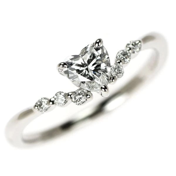 PT900 HEART SHAPE DIAMOND RING: Pt900 heart shape diamond ring Brand: None Type: rings Material: Pt900, Main Stone/Creation Natural Color: Silver Size: US 6.25 - 6.5 Accessories: None Accessories Notice: When purchasing pre-owned