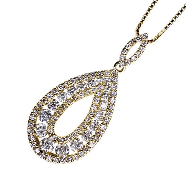 K18YG DIAMOND PENDANT NECKLACE: K18YG DIAMOND PENDANT NECKLACE Brand: None Type: pendant necklace Material: K18YG, Main Stone/Creation Natural Color: Yellow Gold Size: Necklace: Chain Length ?45cm Accessories: None Accessories