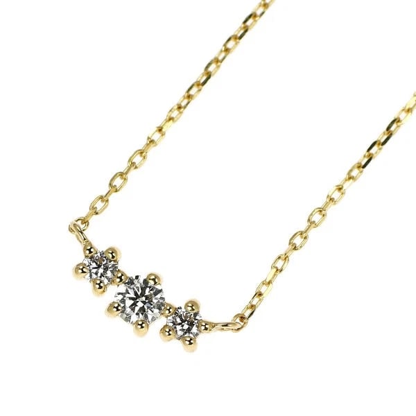 K18YG DIAMOND PENDANT NECKLACE: K18YG DIAMOND PENDANT NECKLACE Brand: None Type: pendant necklace Material: K18YG, Main Stone/Creation Natural Color: Yellow Gold Size: Necklace: Chain Length 40cm Accessories: None Accessories