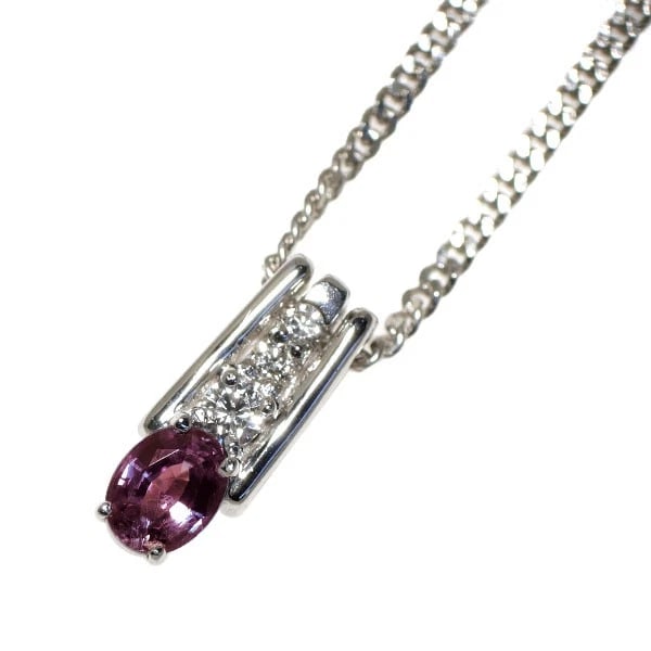 PT900/ PT850 ALEXANDRITE DIAMOND PENDANT NECKLACE: Pt900/ Pt850 Alexandrite Diamond Pendant Necklace Brand: None Type: pendant necklace Material: Pt900/ Pt850, Main Stone/Creation alexandrite Side Stone diamonds Color: Silver Size: Necklace: Chain