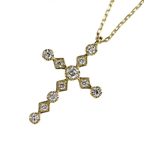 AKER/AHKAH K18YG DIAMOND PENDANT NECKLACE: Aker/ahkah K18YG Diamond Pendant Necklace Brand: ahkah Type: pendant necklace Material: K18YG, Main Stone/Creation Natural Color: Yellow Gold Size: Necklace: Chain Length 43cm Accessories: None