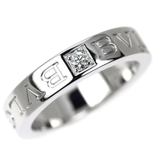 BULGARI K18WG DIAMOND RING: Bulgari K18WG Diamond Ring Brand: Bvlgari Type: rings Material: K18WG, Main Stone/Creation Natural Color: white Gold Size: 4US Accessories: None Accessories Notice: When purchasing pre-owned goods,