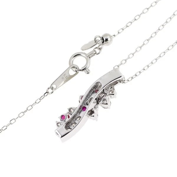 K18WG RUBY DIAMOND PENDANT NECKLACE - 2