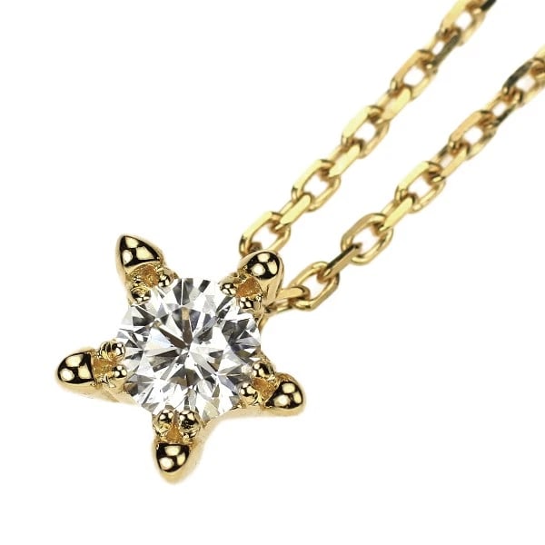 STAR JEWELRY K18YG DIAMOND PENDANT NECKLACE: Star Jewelry K18YG Diamond Pendant Necklace Brand: star jewelry Type: pendant necklace Material: K18YG, Main Stone/Creation Natural Color: Yellow Gold Size: Necklace: Chain Length 40cm Accessories: