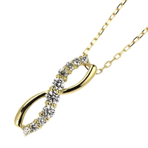 K18YG DIAMOND PENDANT NECKLACE: K18YG DIAMOND PENDANT NECKLACE Brand: None Type: pendant necklace Material: K18YG, Main Stone/Creation Natural Color: Yellow Gold Size: Necklace: Chain Length 40cm Accessories: None Accessories