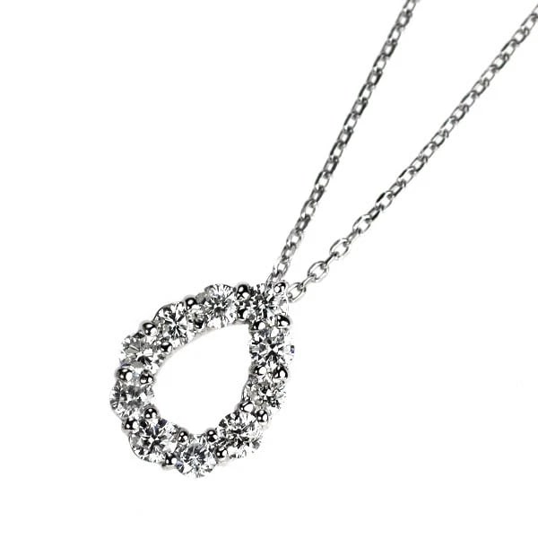 K18WG DIAMOND PENDANT NECKLACE: K18WG Diamond Pendant Necklace Brand: None Type: pendant necklace Material: K18WG, Main Stone/Creation Natural Color: white Gold Size: Necklace: Chain Length ?47.5cm Accessories: None Accessories