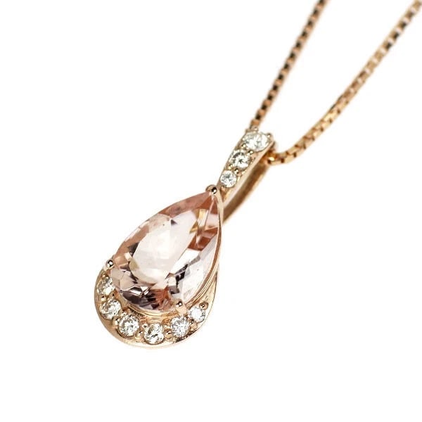 K18PG DIAMOND PENDANT NECKLACE: K18PG Diamond Pendant Necklace Brand: None Type: pendant necklace Material: K18PG, Main Stone/Creation Natural Color: pink Gold Size: Necklace: Chain Length ?45cm Accessories: None Accessories