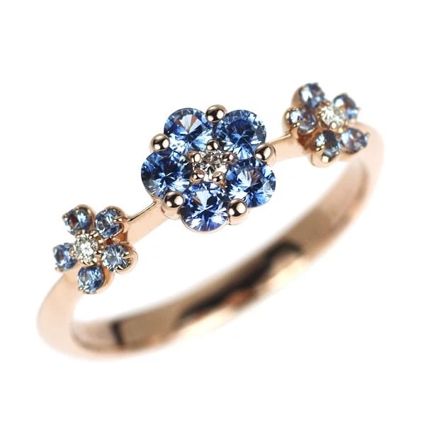 SIREN AZZURRO K18PG SAPPHIRE DIAMOND RING: Siren Azzurro K18PG Sapphire Diamond Ring Brand: None Type: rings Material: K18PG, Main Stone/Creation Sapphire Side Stonediamonds Color: pink Gold Size: 6.25 - 6.5US Accessories: None Accessories