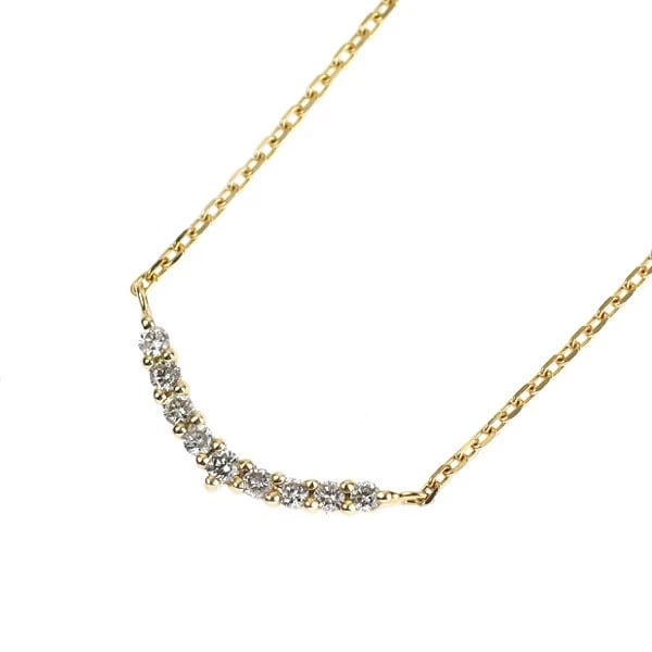 AGETE K18YG DIAMOND PENDANT NECKLACE: agete K18YG diamond pendant necklace Brand: Agete Type: pendant necklace Material: K18YG, Main Stone/Creation Natural Color: Yellow Gold Size: Necklace: Chain Length 40.5cm Accessories: None