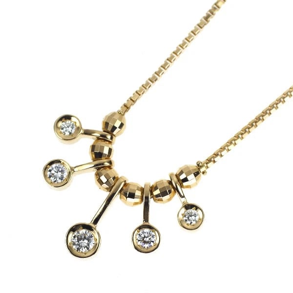 K18YG DIAMOND PENDANT NECKLACE: K18YG DIAMOND PENDANT NECKLACE Brand: None Type: pendant necklace Material: K18YG, Main Stone/Creation Natural Color: Yellow Gold Size: Necklace: Chain Length40cm Accessories: None Accessories