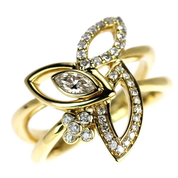K18YG DIAMOND RING: K18YG diamond ring Brand: None Type: rings Material: K18YG, Main Stone/Creation Natural Color: Yellow Gold Size: 6US Accessories: None Accessories Notice: When purchasing pre-owned goods, please