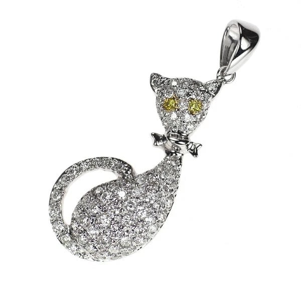 K18YG/WG DIAMOND PENDANT: K18YG/WG Diamond Pendant Brand: None Type: pendant top Material: K18YG/WG, Main Stone/Creation Natural Color: YG,WG Size: Length/Width/Diameter (CM)33.0 Accessories: None Accessories Notice: When